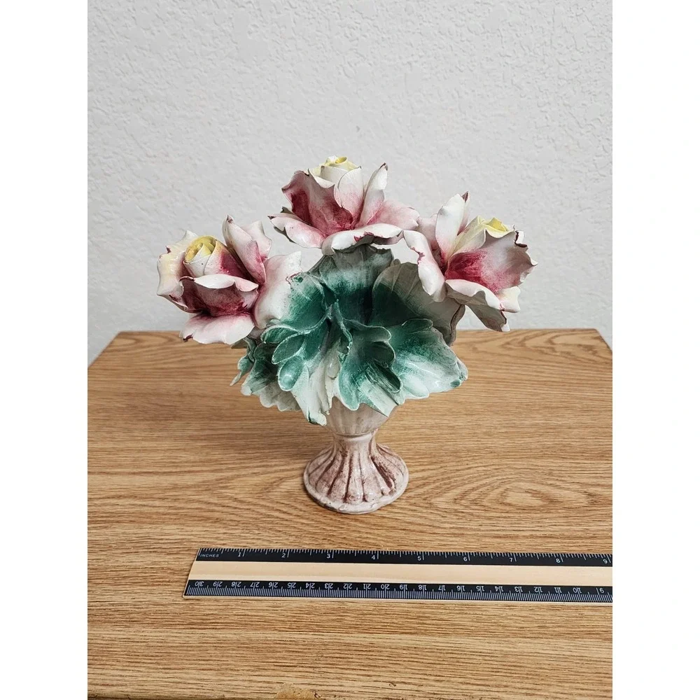 Capodimonte Roses Centerpiece Made in Italy Porcelain‎ 8